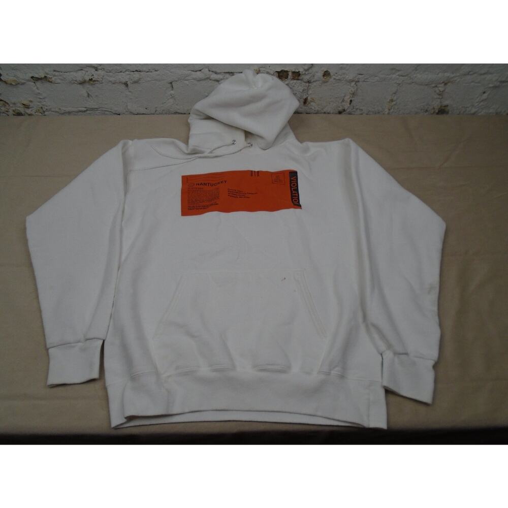 Res Ispa Nantucket Parking Violation Sweatshirt Hoodie White Graphic Size Small
